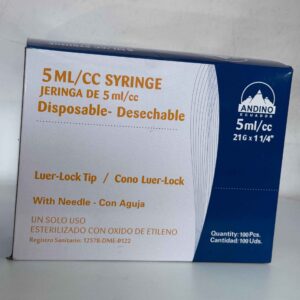 Jeringa Desechable 5 ml Luer-Lock con Aguja